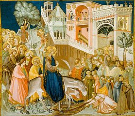 Entry of Christ into Jerusalem (1320) by Pietro Lorenzetti